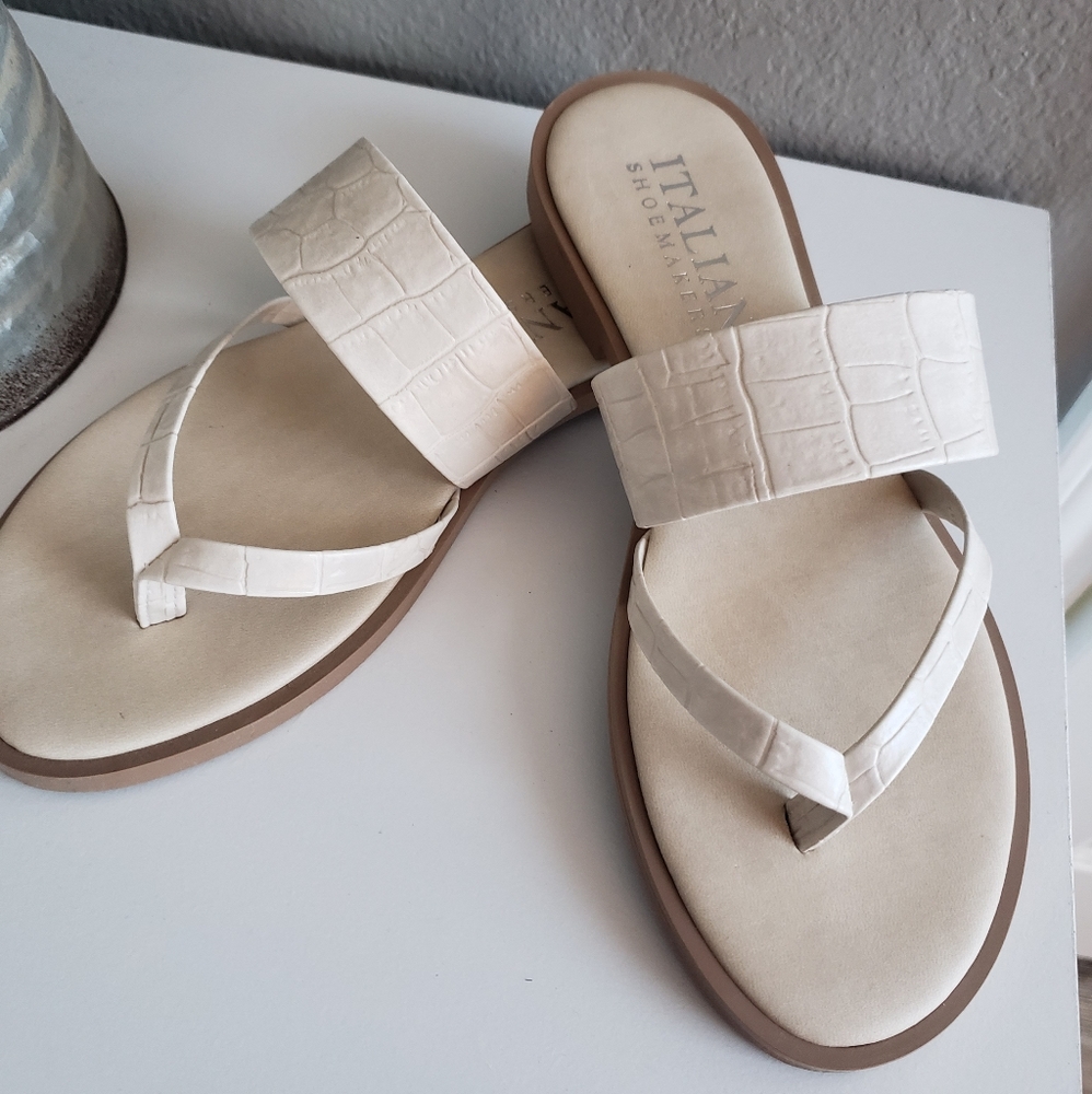 Croc print sandals
